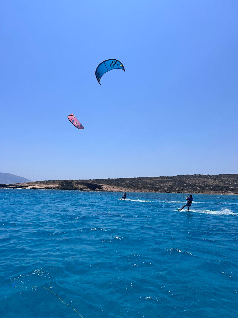 Kiteboarding Caribbean catamaran