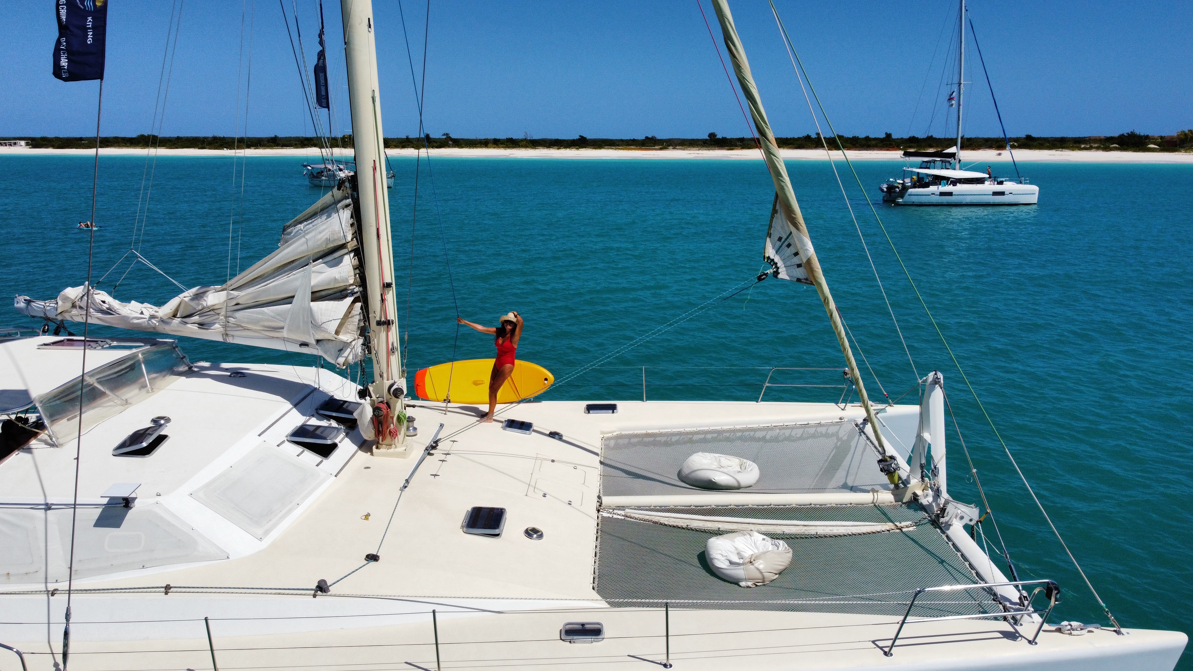 Catamaran sailing Greece